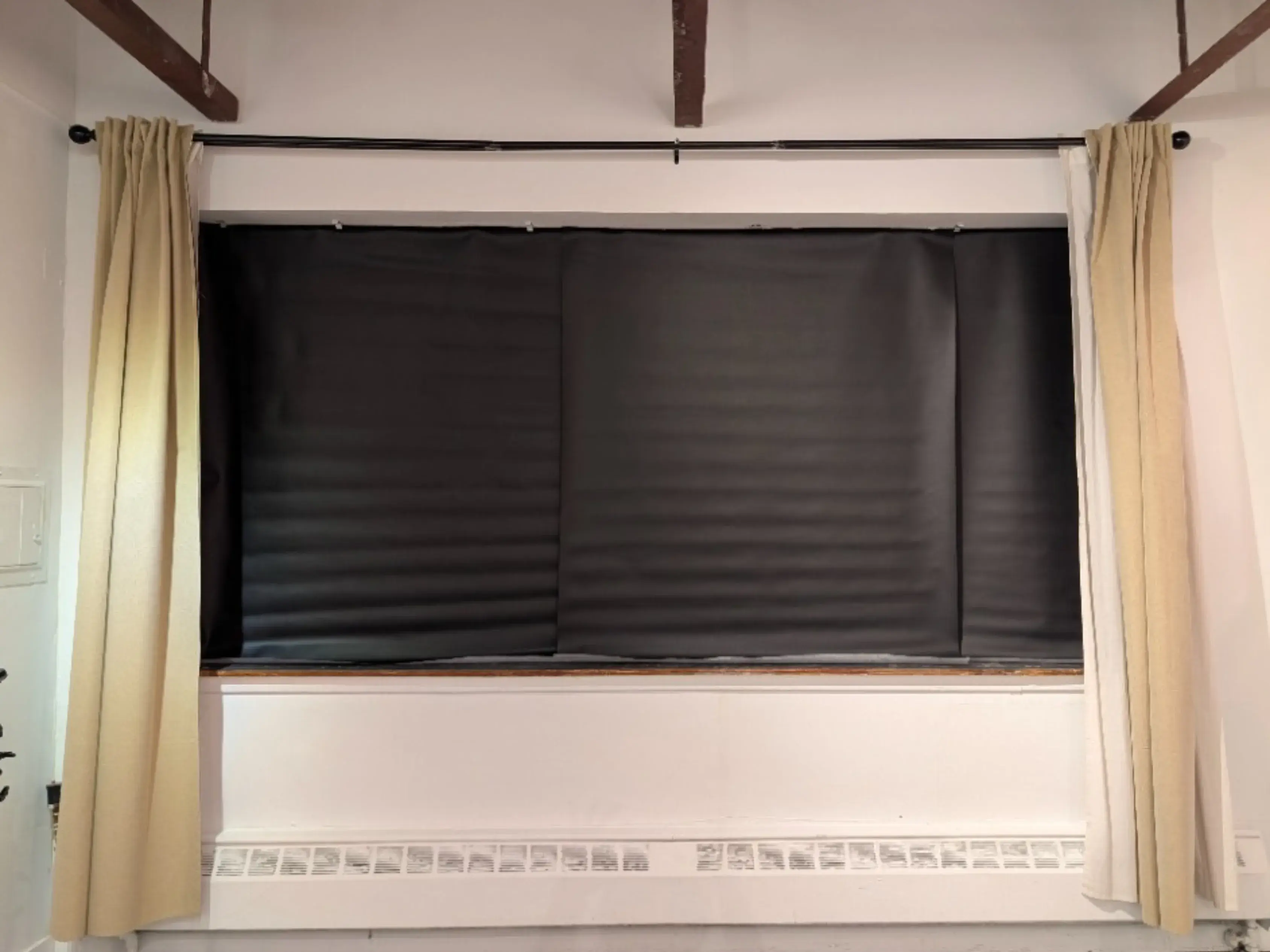 Darkened studio setup