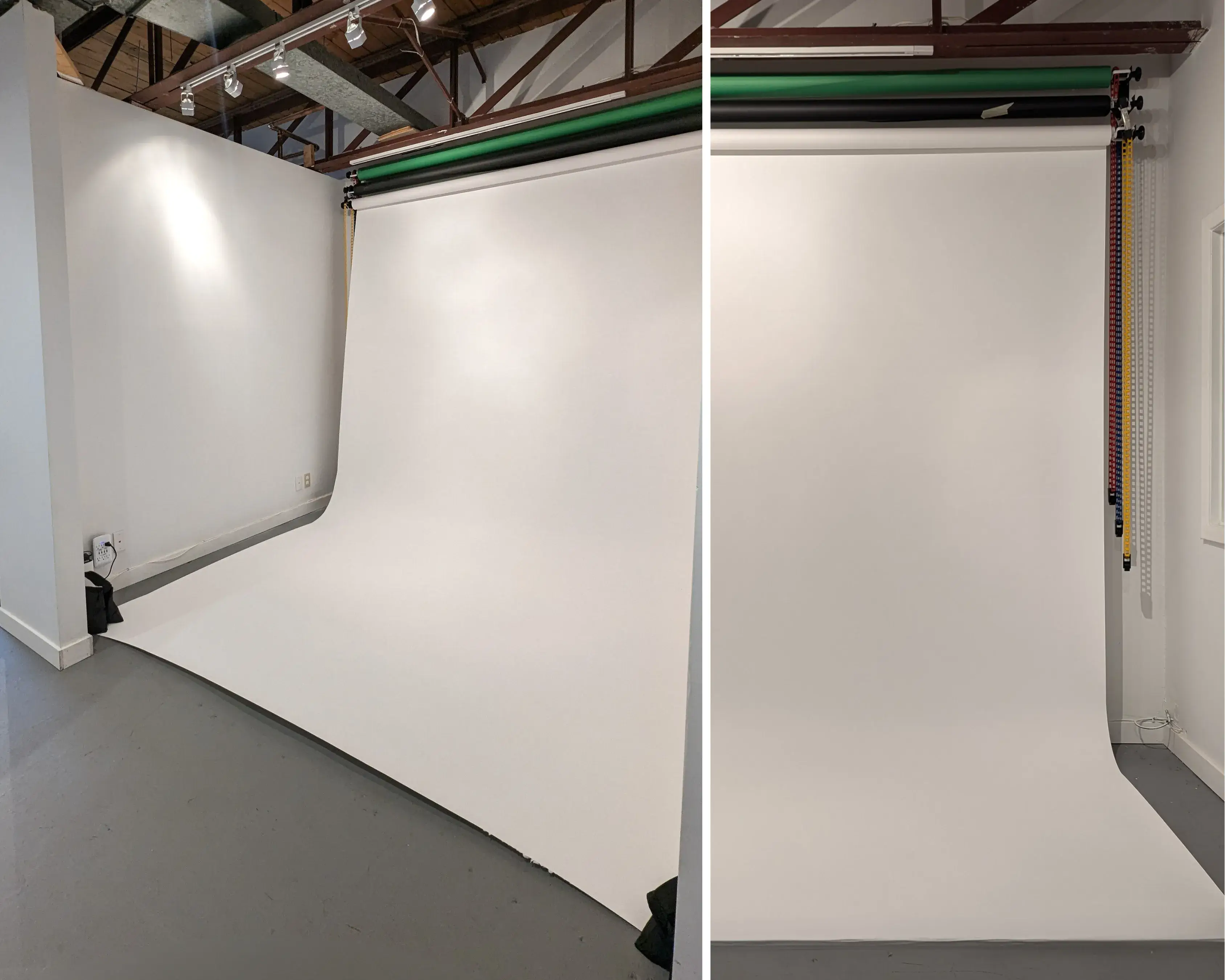 Full-length seamless backdrop display