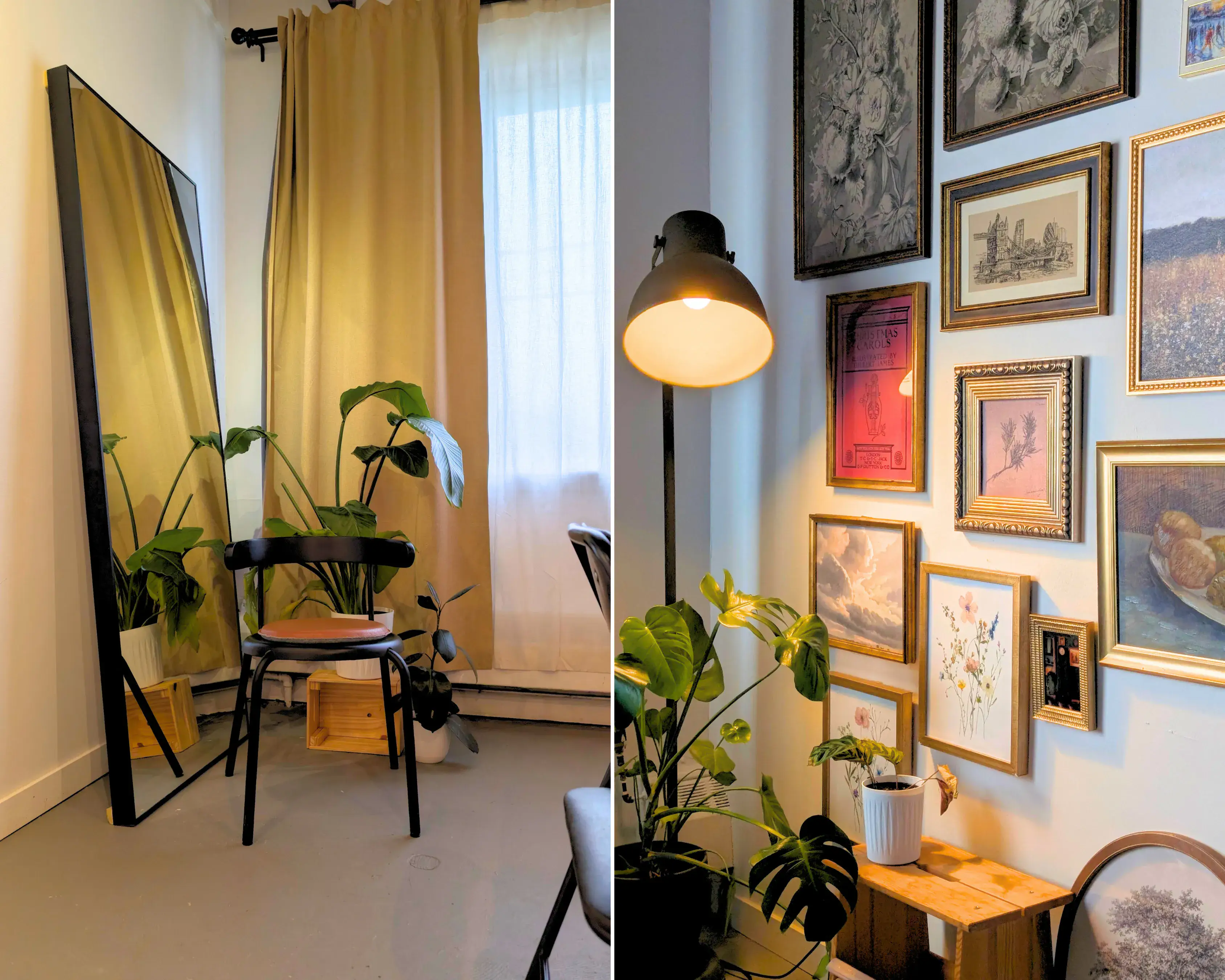 Content Hub Studio mirror corner and gallery wall
