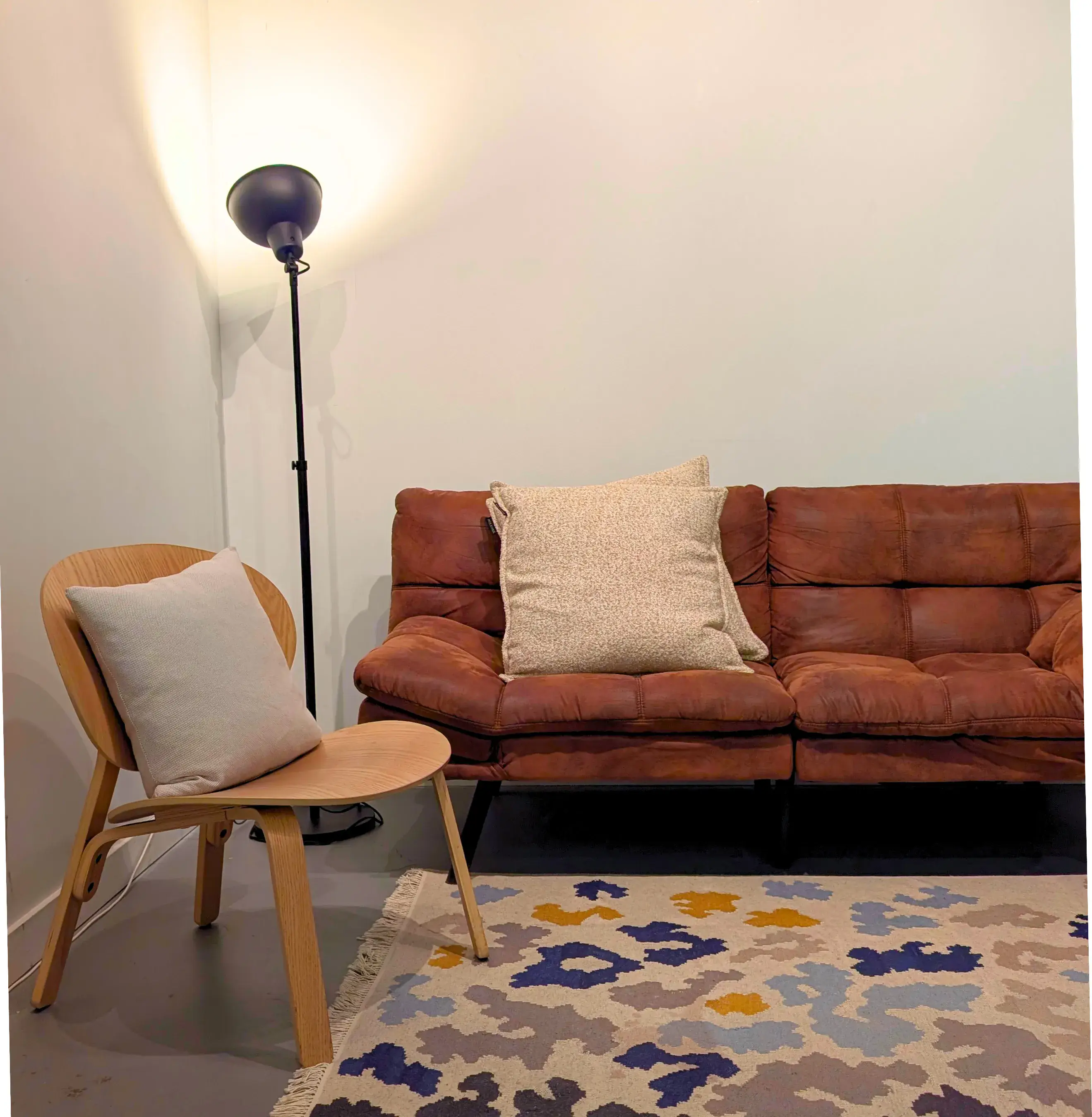 Waiting area at the studio entrance