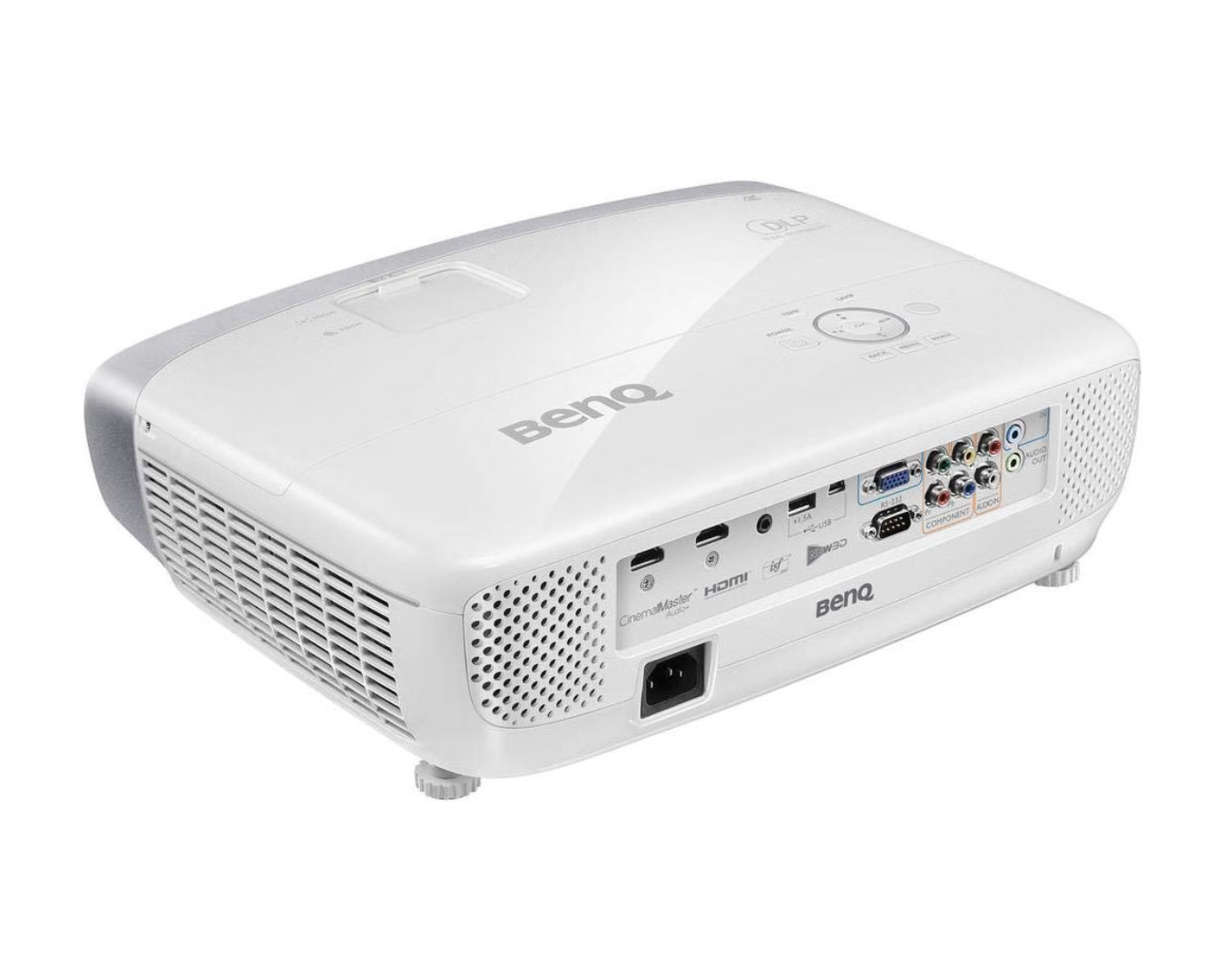 Rear view of the BenQ HT2050A projector showing its connection ports