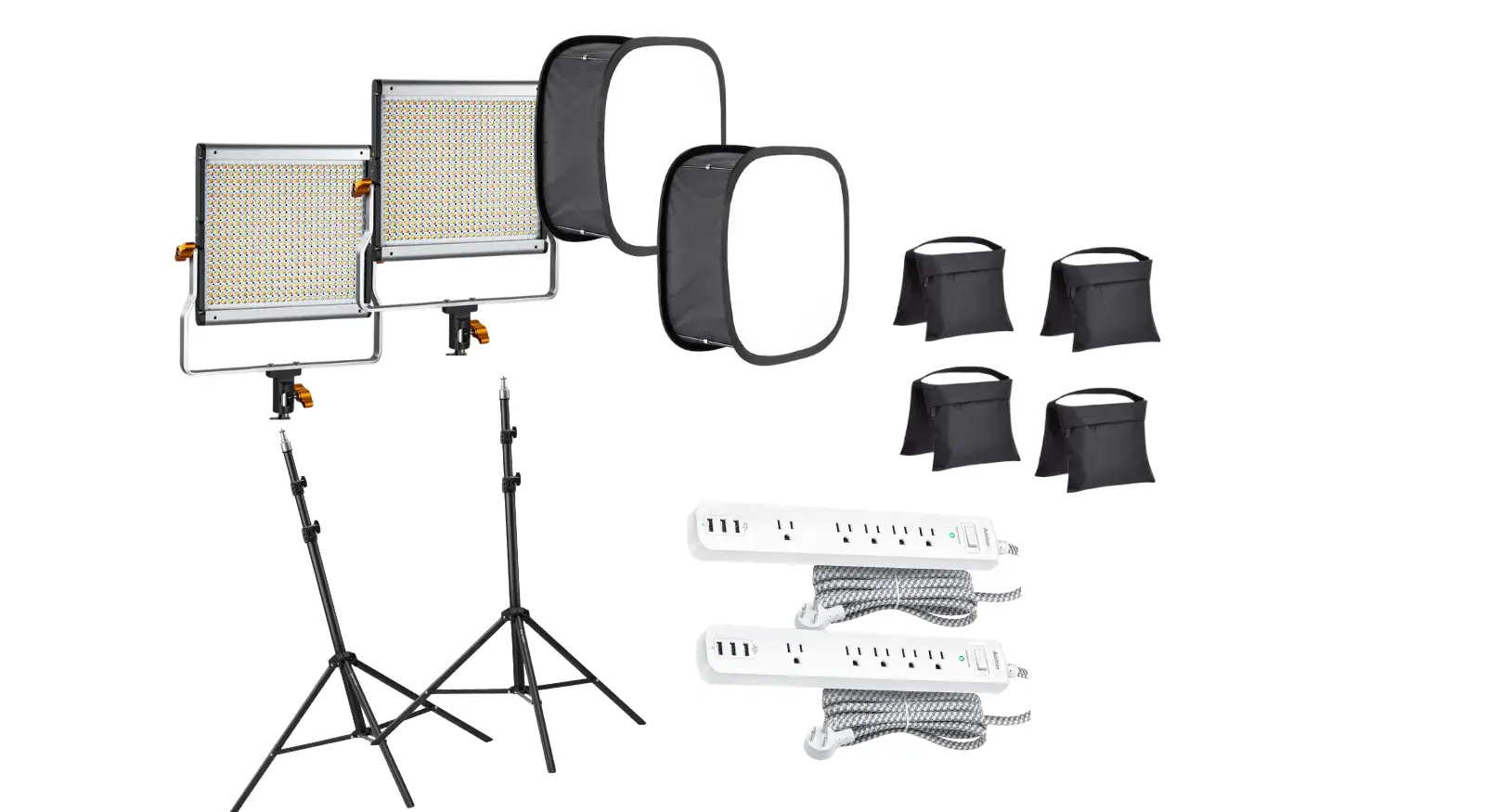 Celebration lighting, reflectors, stands, and cords
